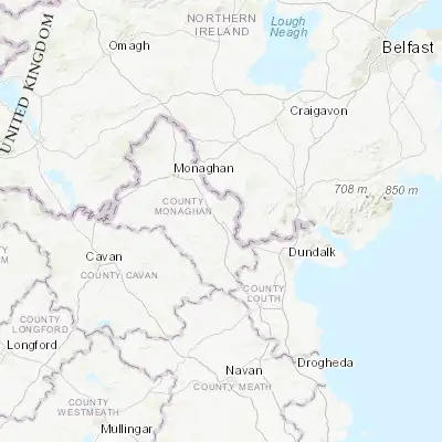 Map showing location of Castleblayney (54.116670, -6.733330)