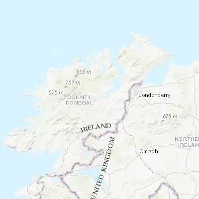 Map showing location of Letterkenny (54.950000, -7.733330)