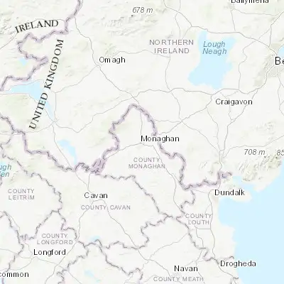 Map showing location of Monaghan (54.250000, -6.966670)