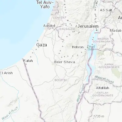 Map showing location of AlSayid Tribe (31.282520, 34.915050)