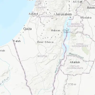 Map showing location of ‘Ar‘ara BaNegev (31.160460, 35.022740)