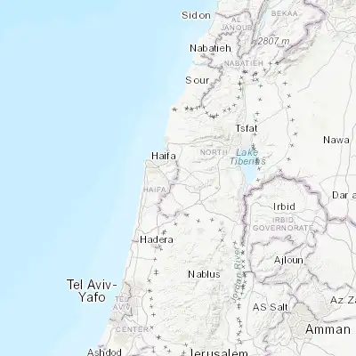 Map showing location of Basmat Ṭab‘ūn (32.738980, 35.157160)