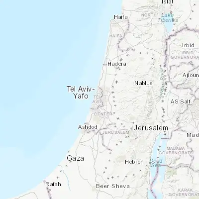 Map showing location of Bnei Brak (32.080740, 34.833800)