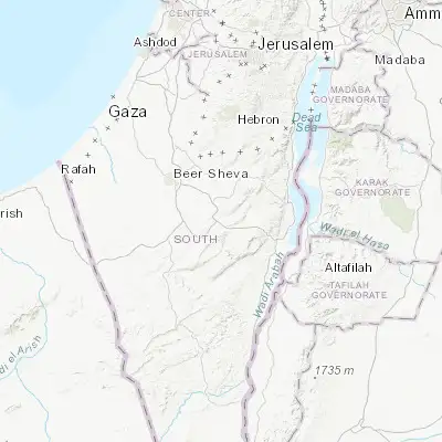 Map showing location of Dimona (31.070790, 35.032690)