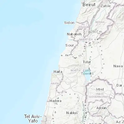 Map showing location of Esh Sheikh Dannūn (32.994100, 35.148050)