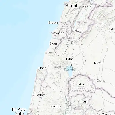 Map showing location of Ḥurfeish (33.017110, 35.348350)
