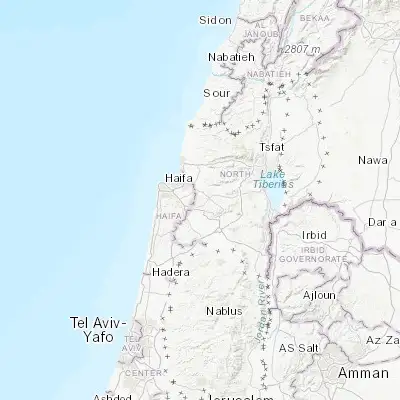 Map showing location of Ka‘abiyya (32.749850, 35.183610)