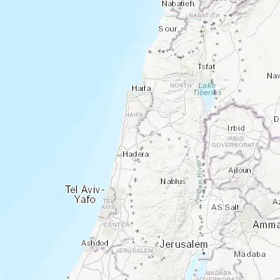 Map showing location of Kafr Qari‘ (32.506660, 35.053920)