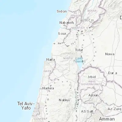 Map showing location of Kaukab Abū el Hījā (32.831550, 35.248480)