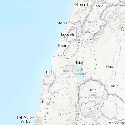 Map showing location of Kefar Weradim (32.993850, 35.277930)