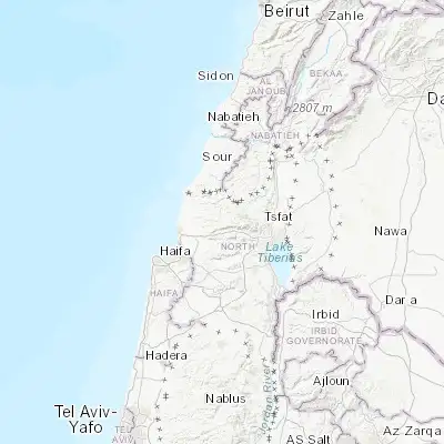 Map showing location of Kisra - Sume'a (32.972620, 35.298770)