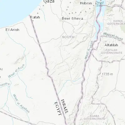 Map showing location of Mitzpe Ramon (30.609440, 34.801110)