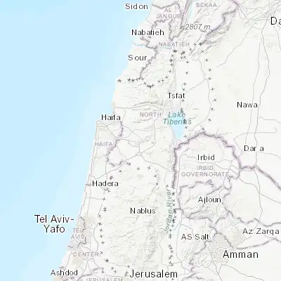 Map showing location of Nazareth (32.700560, 35.297220)