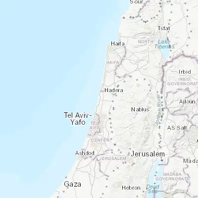 Map showing location of Netanya (32.332910, 34.859920)