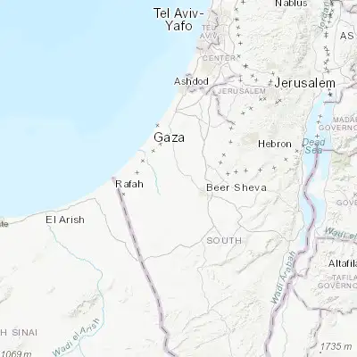 Map showing location of Ofaqim (31.314100, 34.620250)