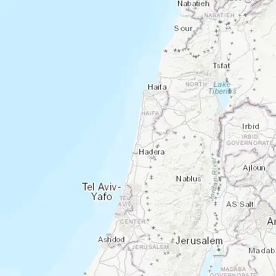Map showing location of Or Akiva (32.506400, 34.920870)