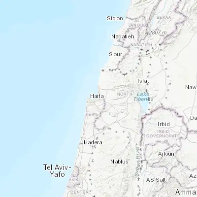 Map showing location of Qiryat Bialik (32.827500, 35.085830)