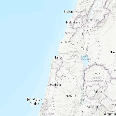 Map showing location of Qiryat Moẕqin (32.837060, 35.077600)