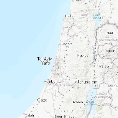 Map showing location of Ra'anana (32.183600, 34.873860)