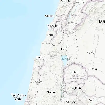 Map showing location of Sājūr (32.942660, 35.341360)