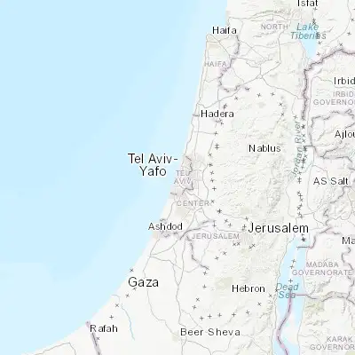 Map showing location of Tel Aviv (32.080880, 34.780570)