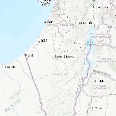 Map showing location of Tel Sheva‘ (31.248640, 34.860070)