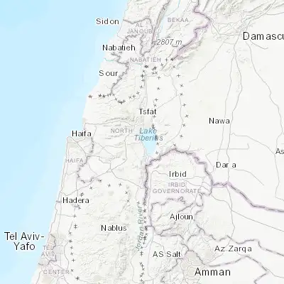 Map showing location of Tiberias (32.792210, 35.531240)