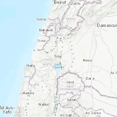 Map showing location of Tūbā Zangarīya (32.966060, 35.593040)