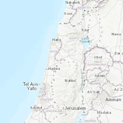 Map showing location of Umm el Faḥm (32.517250, 35.153490)