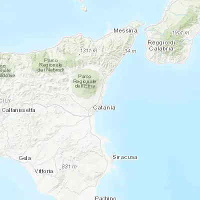 Map showing location of Aci Catena (37.606140, 15.141650)