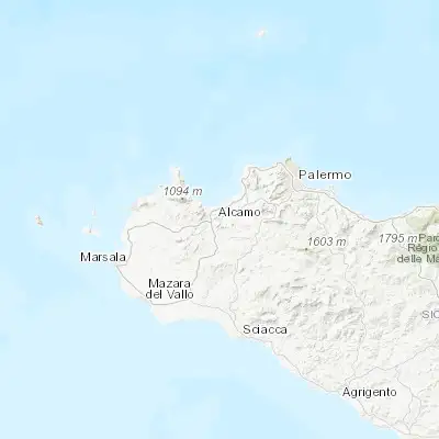 Map showing location of Alcamo (37.977900, 12.964730)
