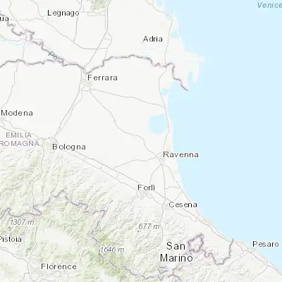 Map showing location of Alfonsine (44.507680, 12.037430)