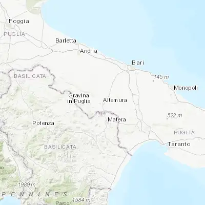 Map showing location of Altamura (40.826640, 16.549520)