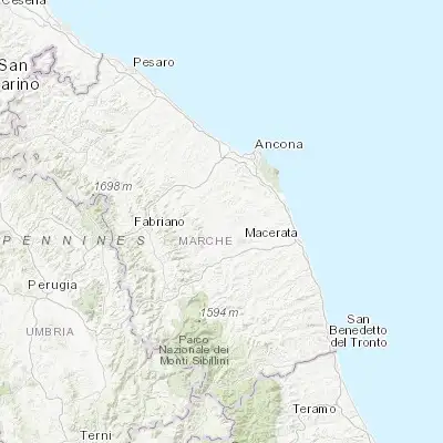 Map showing location of Appignano (43.362760, 13.347680)