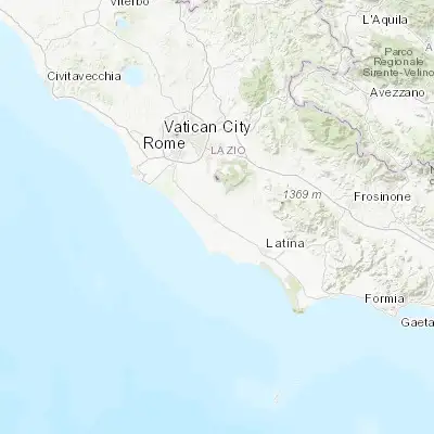 Map showing location of Aprilia (41.594520, 12.654190)