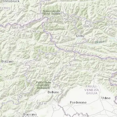 Map showing location of Auronzo (46.559200, 12.424560)