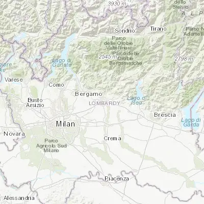 Map showing location of Azzano San Paolo (45.657980, 9.673050)