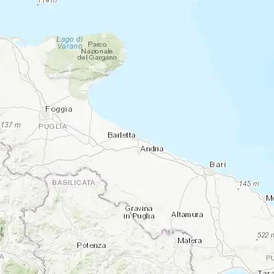 Map showing location of Barletta (41.314290, 16.281650)