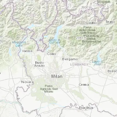 Map showing location of Barzanò (45.732570, 9.313600)