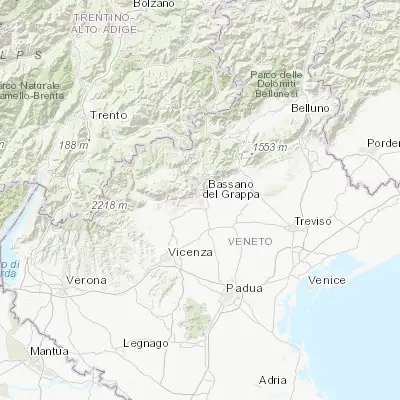 Map showing location of Bassano del Grappa (45.766560, 11.727390)