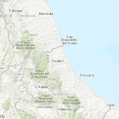 Map showing location of Bellante Stazione (42.706500, 13.839530)