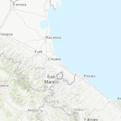 Map showing location of Bellaria-Igea Marina (44.142550, 12.471540)