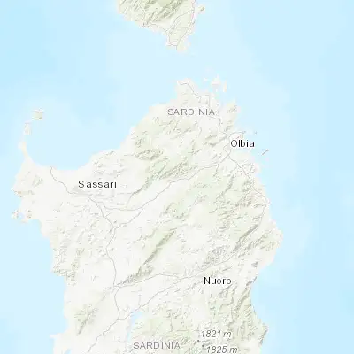Map showing location of Berchidda (40.784760, 9.165100)