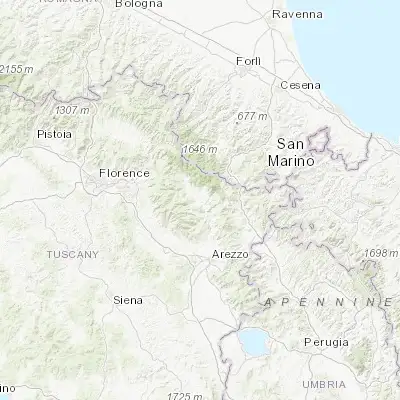 Map showing location of Bibbiena (43.698760, 11.814740)