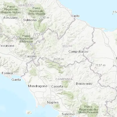 Map showing location of Bojano (41.485300, 14.470750)