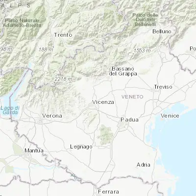 Map showing location of Bolzano Vicentino (45.602210, 11.621980)