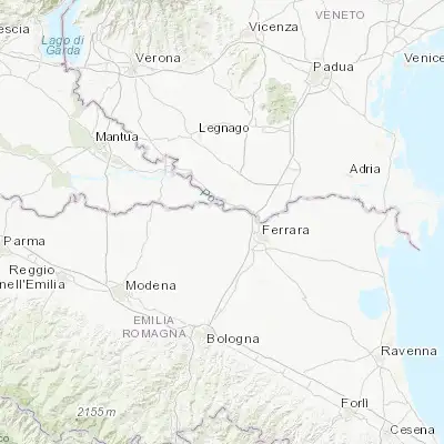 Map showing location of Bondeno (44.889440, 11.415420)