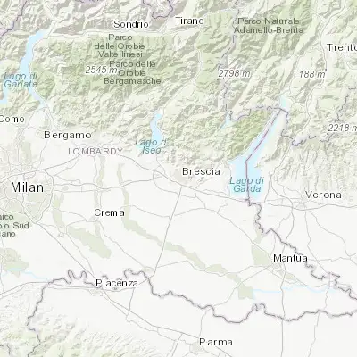 Map showing location of Brescia (45.535580, 10.214720)