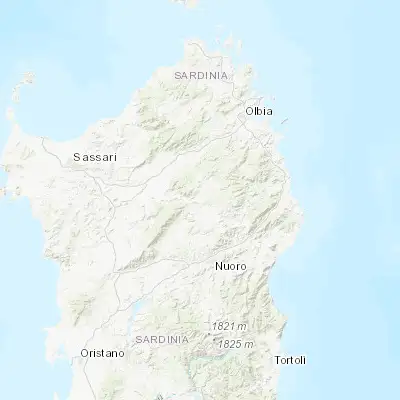 Map showing location of Buddusò (40.577230, 9.258390)