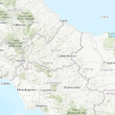 Map showing location of Campobasso (41.559470, 14.667370)